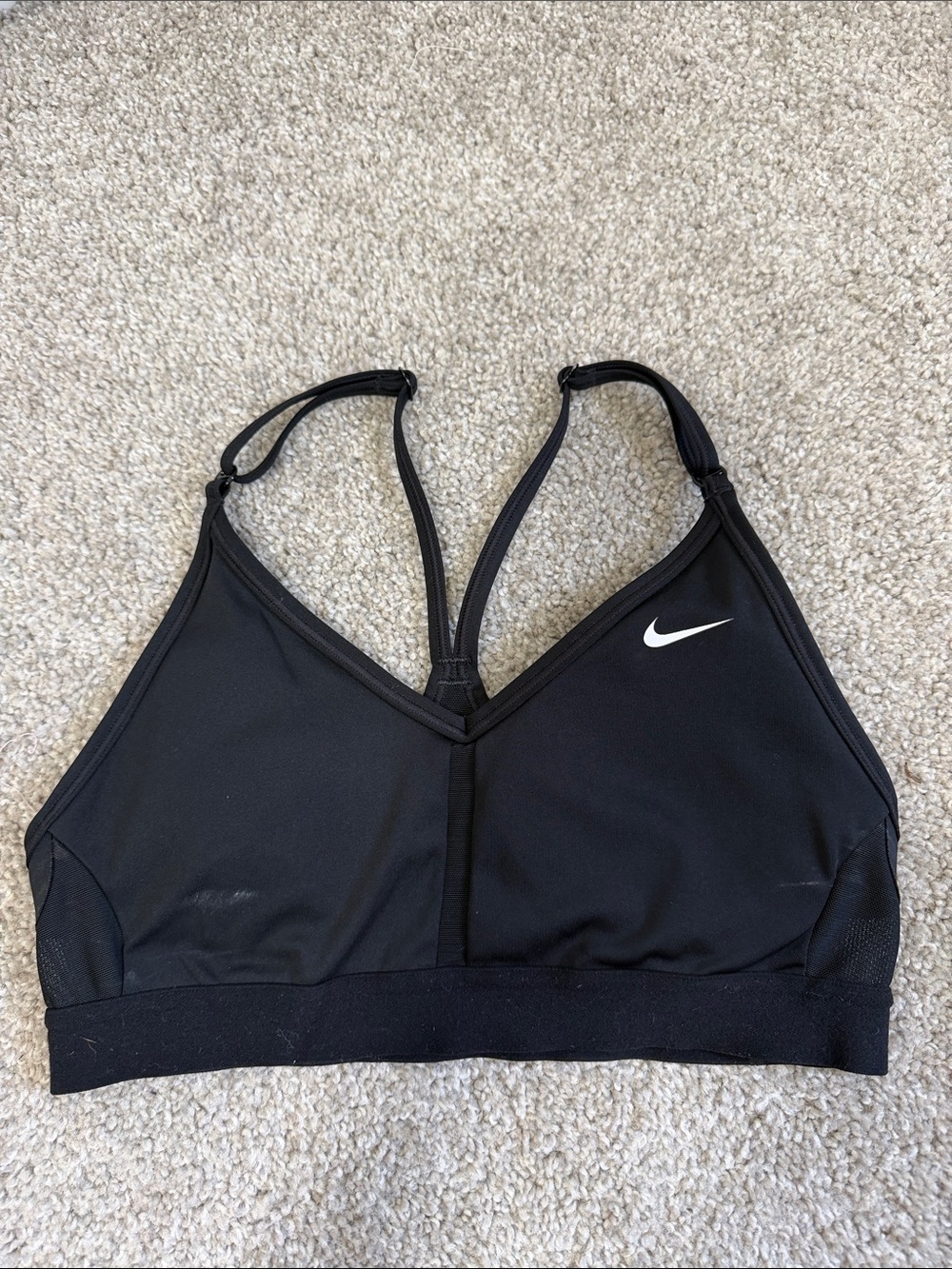 Nike Women's Black Sports Bra - Strappy V-Neck Support